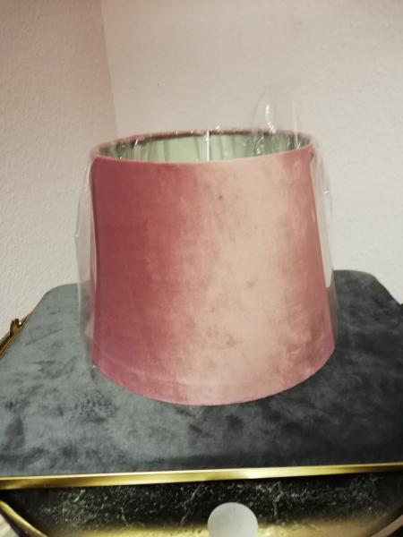 Lampenschirm, Samtflauch, Kunststoff, alt-rosa